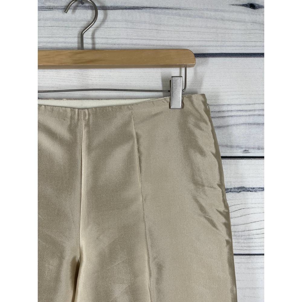 Ralph Lauren Black Label Wide Leg Cream Silk Side Zip Size 8 - Picture 3 of 8